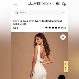 Ivory Knotted Mermaid Maxi Wedding Dress